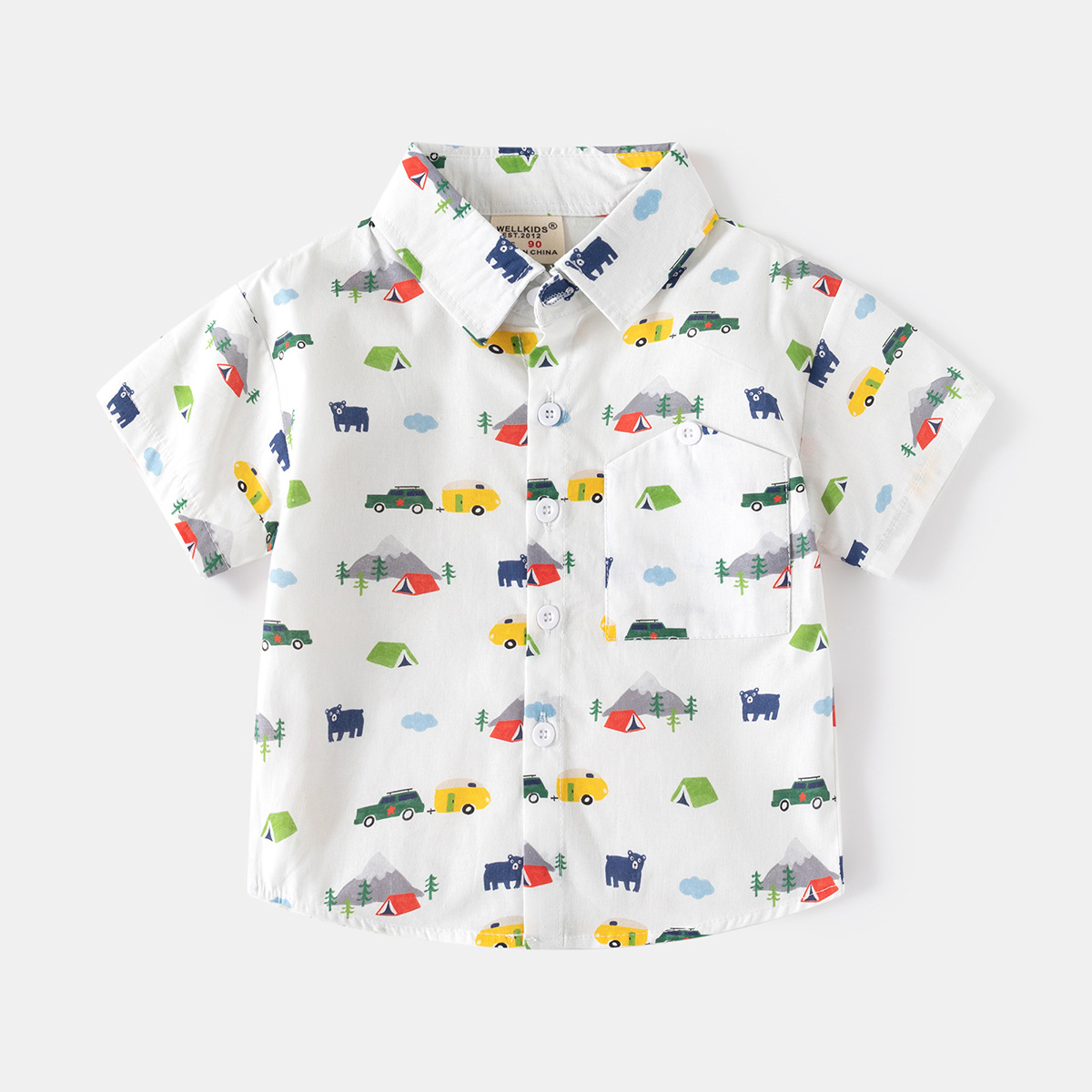 Baby Clothing Korea - Erkek baskılı gömlek 2025 yaz giyim
