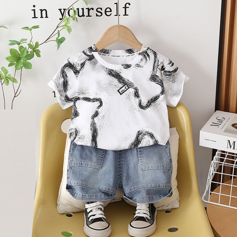 Baby Clothing Drawing - Yeni 2026 Graffiti Baskılı Kısa Kollu
